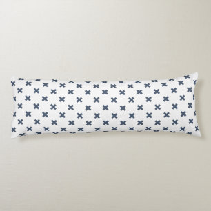 Coussins Longs Crochets bleu-gris sur blanc