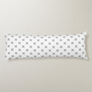 Coussins Longs Crochets gris sur blanc