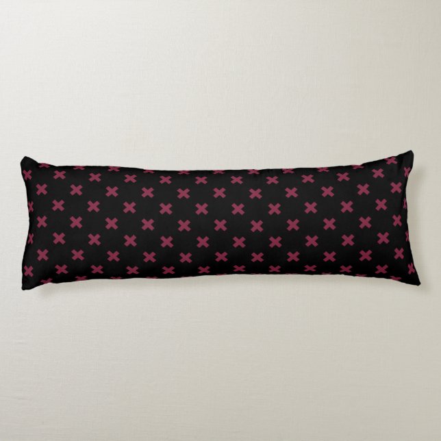 Coussins Longs Crochets Mulberry sur noir (Dos)