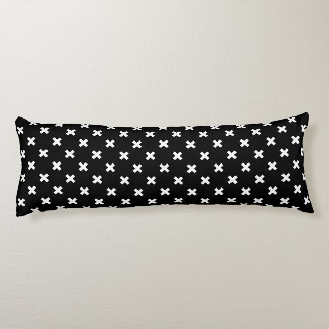 Coussins Longs Croix blanche sur le noir (Dos)