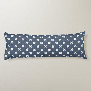 Coussins Longs Croix blanches sur bleu-gris