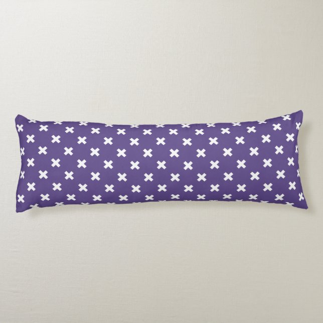 Coussins Longs Croix blanches sur ultra violet (Dos)