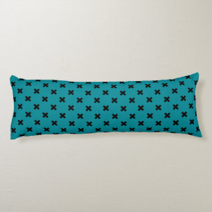 Coussins Longs Croix noire sur turquoise