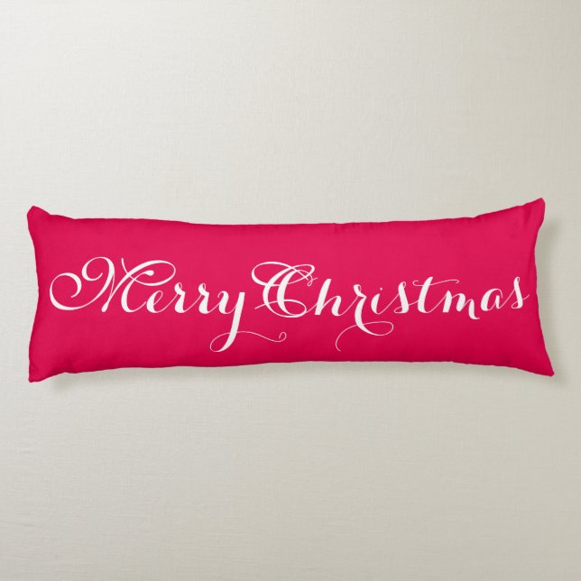 Coussins Longs Croyez Joyeux Oreiller Corps Rouge Noël (Dos)