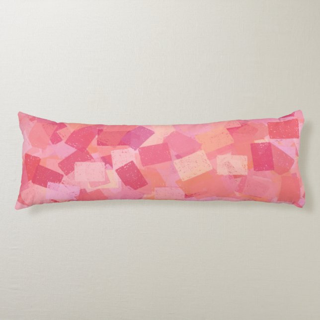 Coussins Longs Cubisme orange rose Motif Abstrait (Devant)