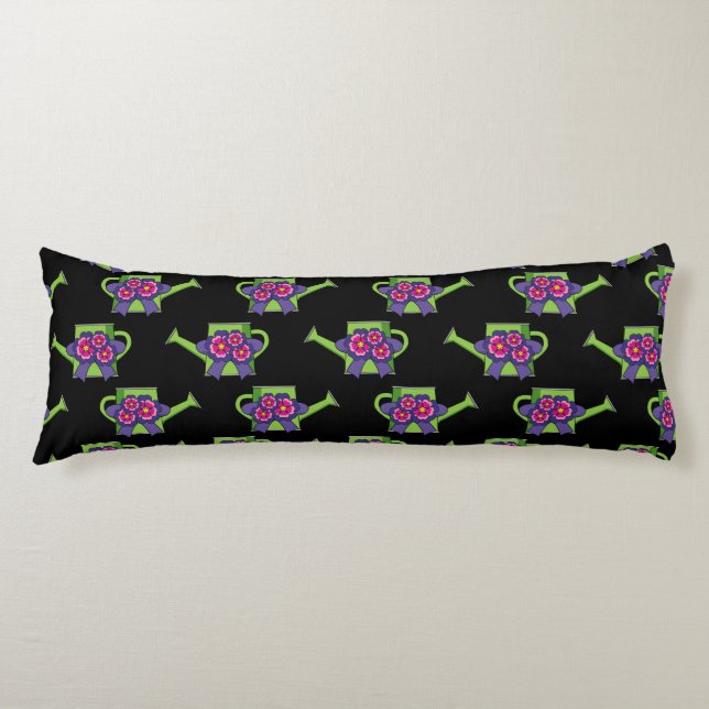 Coussins Longs Cute arrosage canne avec Bouquet de fleurs (Devant)