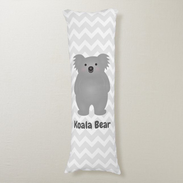 Coussins Longs Cute Australia Baby Koala Bear Ajouter Votre Nom (Devant (Vertical))
