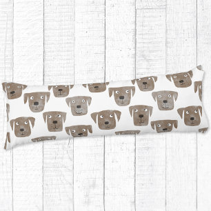 Coussins Longs Cute chocolat Labrador Retriever Chien Aquarelle
