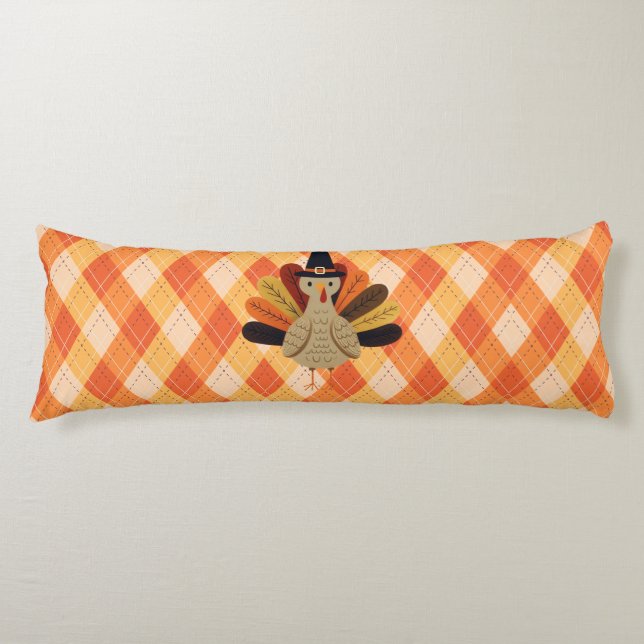 Coussins Longs Cute, classique/vintage Thanksgiving Turquie (Devant)