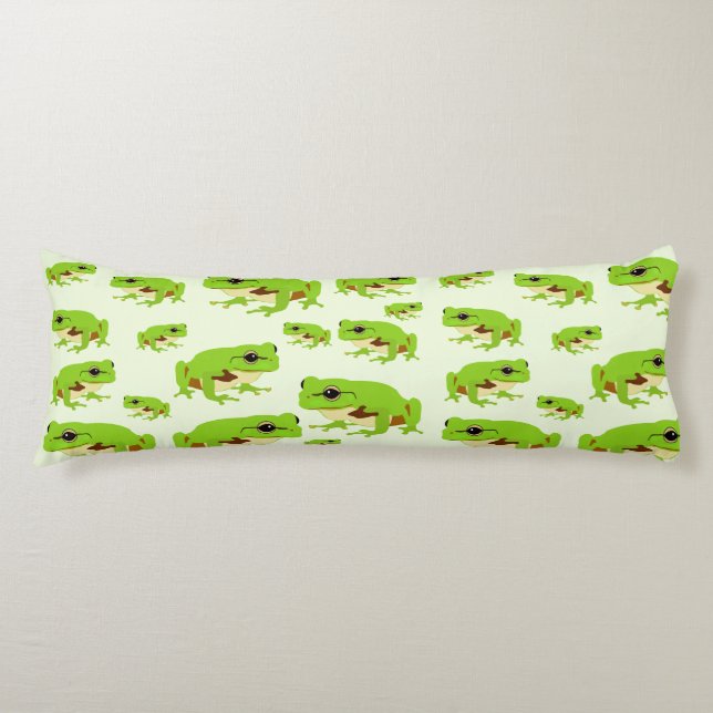 Coussins Longs Cute Green Tree Frog Motif (Devant)
