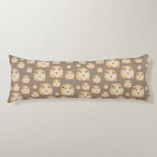 Coussins Longs Cute Hamster Motif Brown