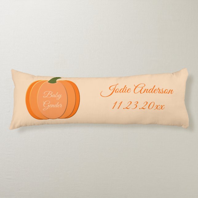 Coussins Longs Cute Orange Genre Neutre Citrouille Personnalisé N (Devant)