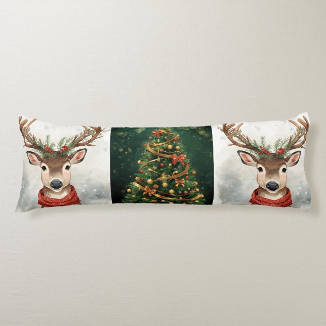 Coussins Longs Cute Reindeer Christmas Bedding For Body Pillow (Devant)