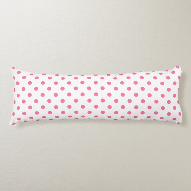 Coussins Longs Cute rose À petits pois Motif Cotton Oreiller Corp (Devant)