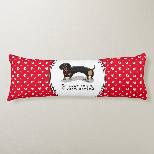 Coussins Longs Dachshund pourri (S noir & tan) mignon chien (Devant)