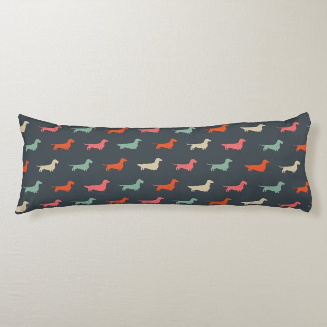 Coussins Longs Dachshund Silhouettes Wiener Amoureux des chiens (Devant)