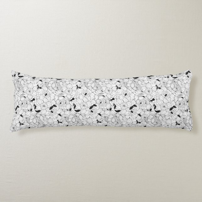 Coussins Longs Daffodiques motif floral printanier (Devant)