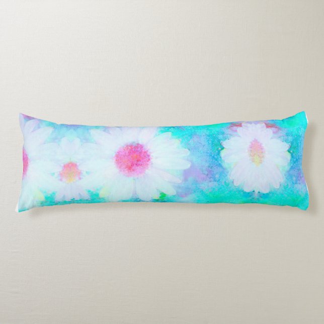 Coussins Longs Daisy en marguerite pastel en couleurs douces phot (Devant)