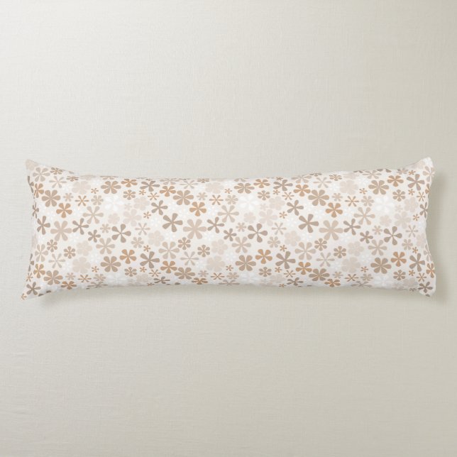Coussins Longs Daisy Flowers Beige Floral Aesthetic Ditsy Tan (Devant)