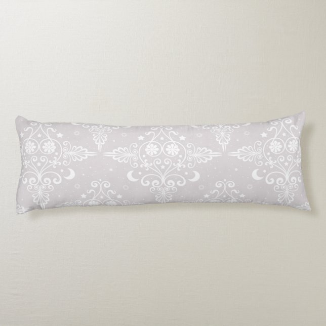 Coussins Longs Damask Céleste Rose Poussiéreuse Motif Bohème (Dos)