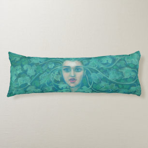 Coussins Longs Dame Verte / Reine de la Forêt, art fantastique