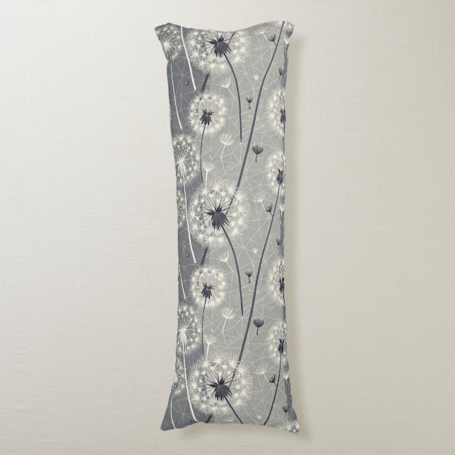Coussins Longs Dandelion monochrome moderne (Devant (Vertical))