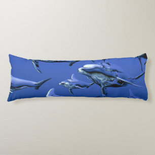 Coussins Longs Dauphin bleu