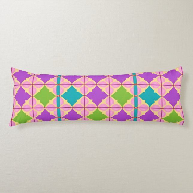 Coussins Longs Déco Moderne Abstraite Géométrique Colorée (Devant)