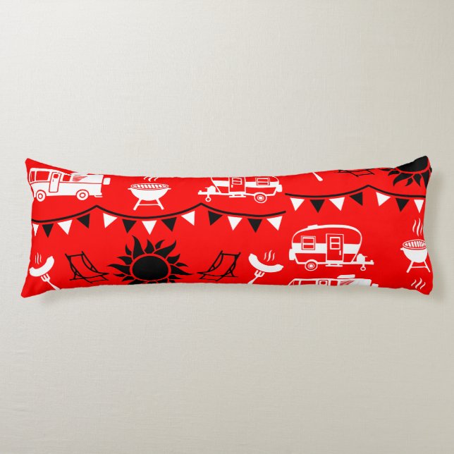 Coussins Longs Décor camping Caravan (Devant)