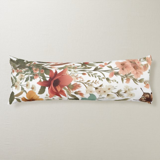 Coussins Longs Découvrez le Motif botanique fleuri de printemps (Devant)