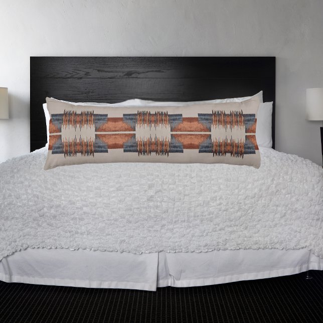 Coussins Longs Denim Taupe Moderne et Rouille (Créateur téléchargé)
