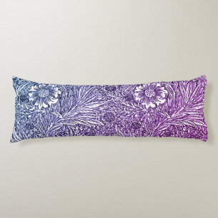 Coussins Longs Design floral complexe dans les tons violets et bl
