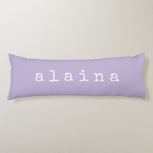 Coussins Longs Design minimaliste simple de nom en Lilac Pastel