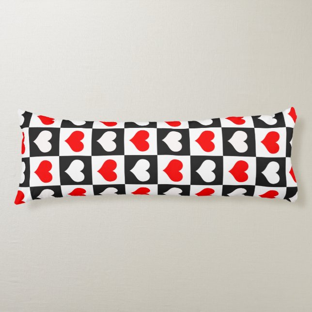 Coussins Longs Design Motif de coeur d'amour géométrique (Devant)