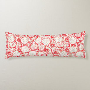 Coussins Longs Design textile complexe avec rouge, or et