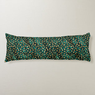 Coussins Longs Design turquoise et Gold Leopard Series 3