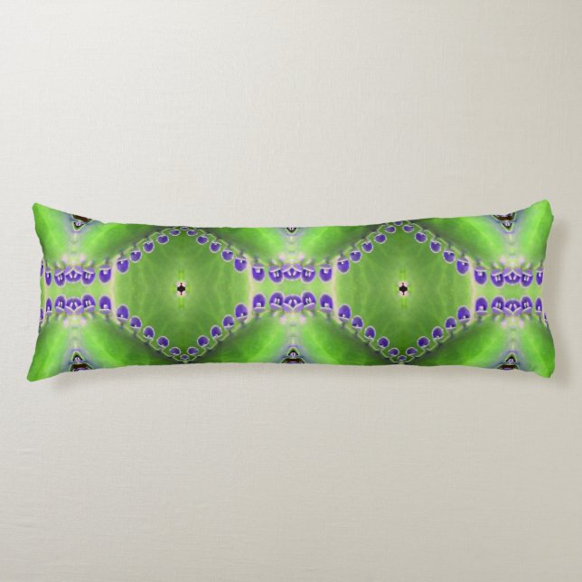 Coussins Longs Design vert et violet (Devant)