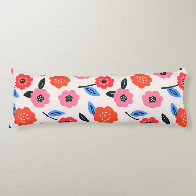 Coussins Longs dessin de fleurs de Han (Devant)