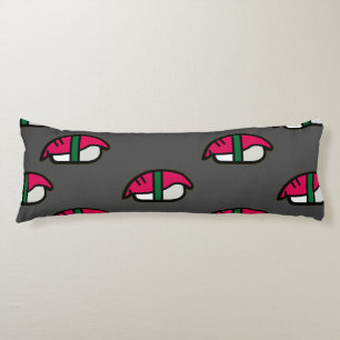 Coussins Longs Dessin Kawaii Sushi, Riz de Poisson et Algues