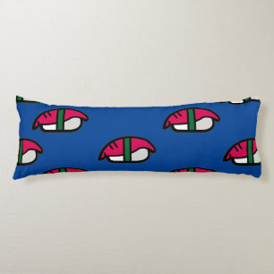 Coussins Longs Dessin Kawaii Sushi, Riz de Poisson et Algues