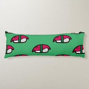 Coussins Longs Dessin Kawaii Sushi, Riz de Poisson et Algues