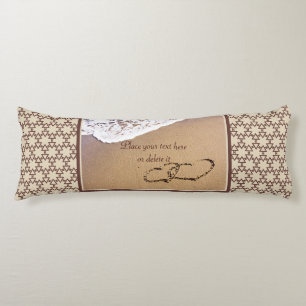 Coussins Longs Deux Coeurs Dans L'Oreiller Du Sable