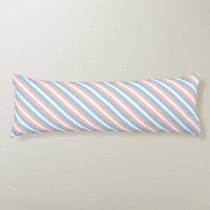 Coussins Longs Diagonale rose, bleu et blanc