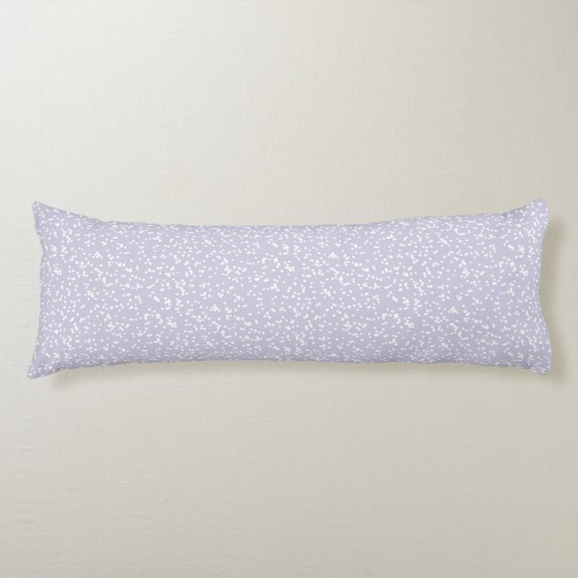 Coussins Longs Ditsy Dots Pattern - White on Dusty Purple (Devant)