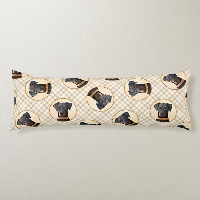 Coussins Longs Doberman Pinscher Peinture non découpée Art origin (Devant)