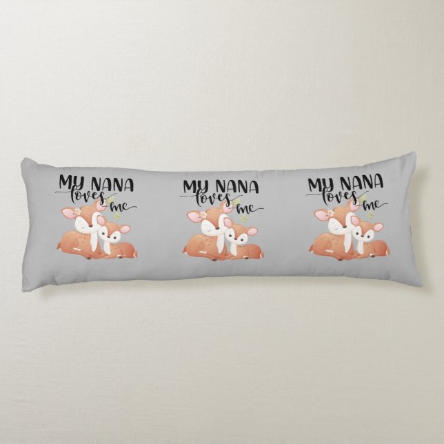 Coussins Longs Doe et Fawn My Nana m'aime (Dos)