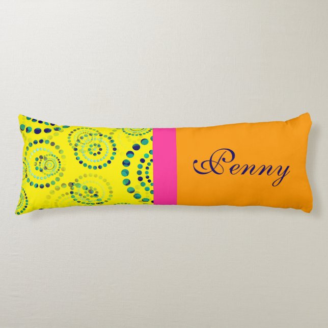 Coussins Longs Dots Circle Power Flowers II + votre backgr. & idé (Devant)