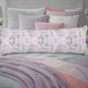 Coussins Longs Douce Douche de Mariée Florale Rose Vintage à la F