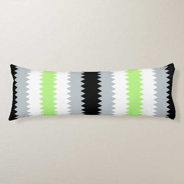 Coussins Longs Drapeau de fierté Agender Abstrait Groovy Boho Zig (Devant)