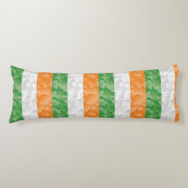 Coussins Longs Drapeau de l'Irlande avec motif shamrock (Devant)